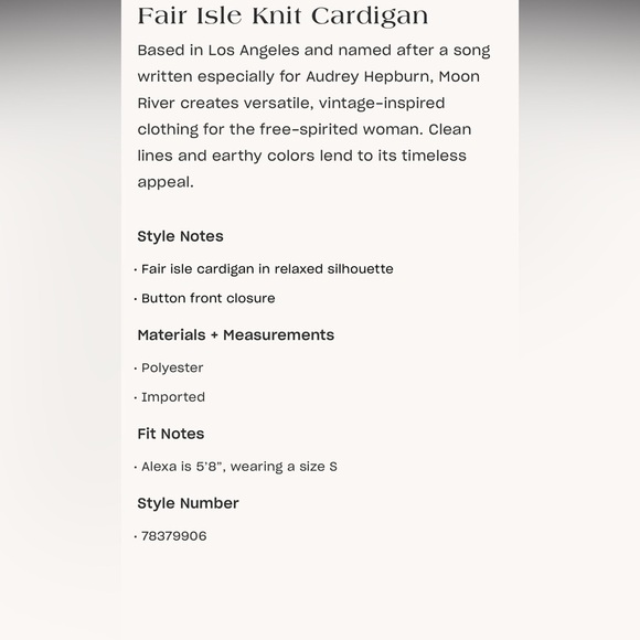 Moon River fair aisle chunky knit soft cardigan sweater size M Anthropologie - Picture 5 of 8